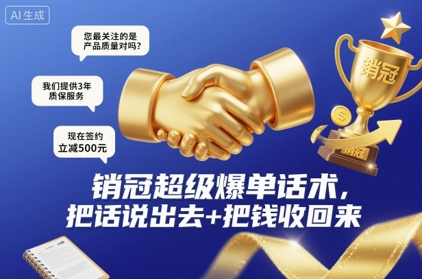 销冠超级爆单话术，把话说出去+把钱收回来-轻创星球网