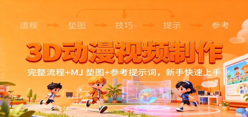 3D动漫视频制作，完整流程+MJ 垫图+参考提示词，新手快速上手-轻创星球网