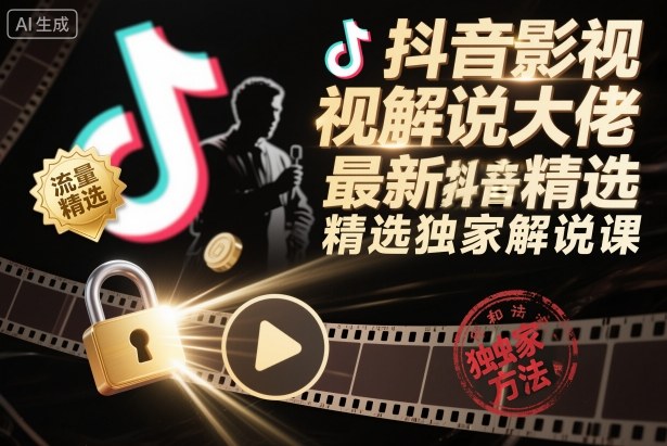 抖音影视解说大佬最新抖音进精选和独家方法，精选独家解说课(更新12月)-轻创星球网