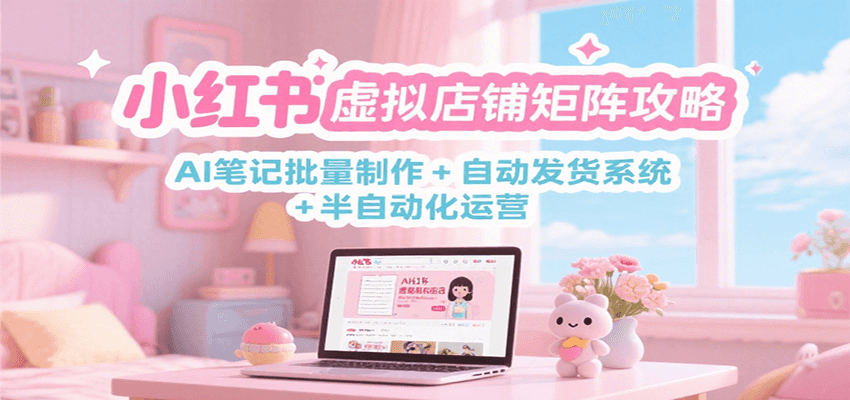 小红书虚拟店铺矩阵攻略：AI笔记批量制作 + 自动发货系统 + 半自动化运营-轻创星球网