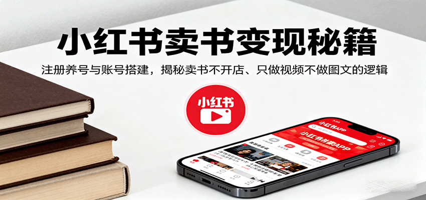 小红书卖书变现秘籍，注册养号与账号搭建，揭秘卖书不开店、只做视频不做图文的逻辑-轻创星球网
