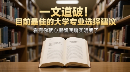付费文章：一文道破！目前最佳的大学专业选择建议，看完你就心里彻底踏实明朗了-轻创星球网