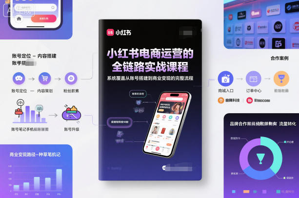 小红书电商运营的全链路实战课程，系统覆盖从账号搭建到商业变现的完整流程-轻创星球网