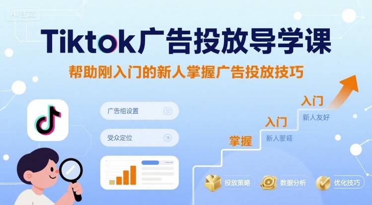 Tiktok广告投放导学课，帮助刚入门的新人掌握广告投放技巧-轻创星球网