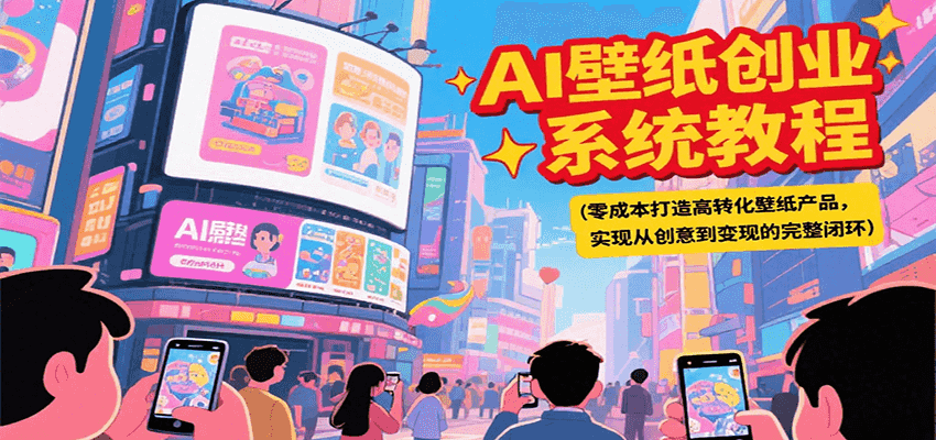 AI壁纸创业系统教程，零成本打造高转化壁纸产品，实现从创意到变现的完整闭环-轻创星球网