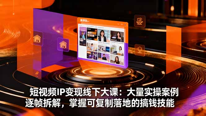 短视频IP变现线下大课：大量实操案例逐帧拆解，掌握可复制落地的搞钱技能-轻创星球网