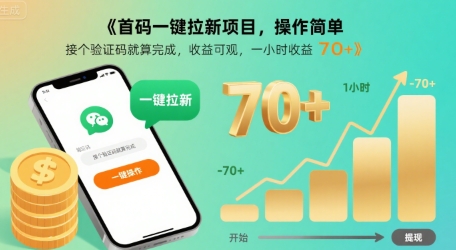 首码一键拉新项目，操作简单，接个验证码就算完成，收益可观， 一小时收益70+【揭秘】-轻创星球网