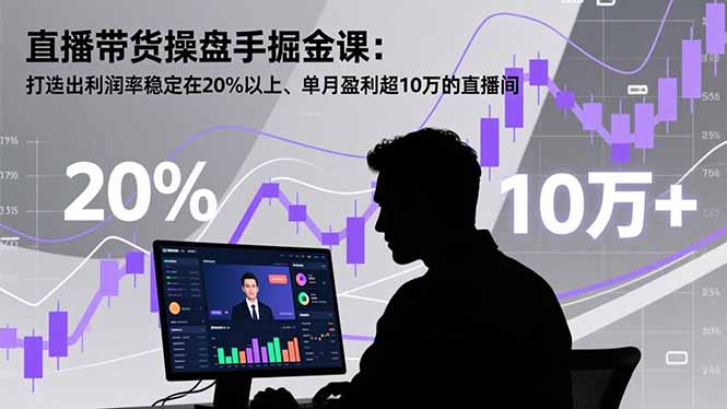 直播带货操盘手掘金课：打造出利润率稳定在20%以上、单月盈利超10万的直播间-轻创星球网