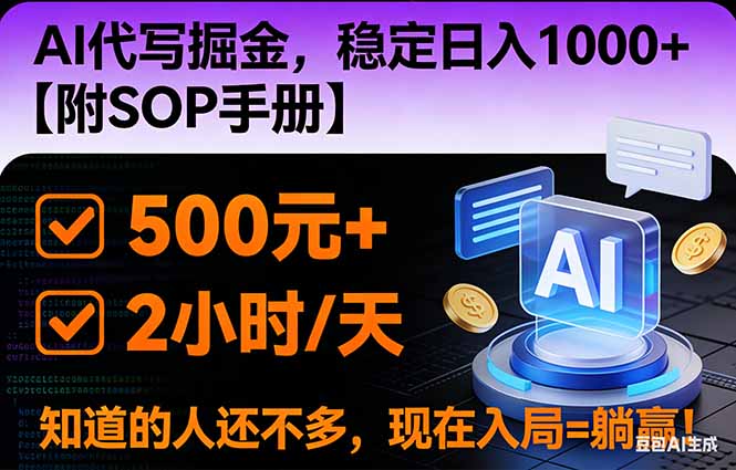 2026风口项目,AI代写掘金，稳定日入1000+，掌握核心技能【附SOP手册】-轻创星球网