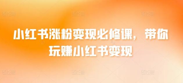 小红书涨粉变现必修课，带你玩赚小红书变现-轻创星球网