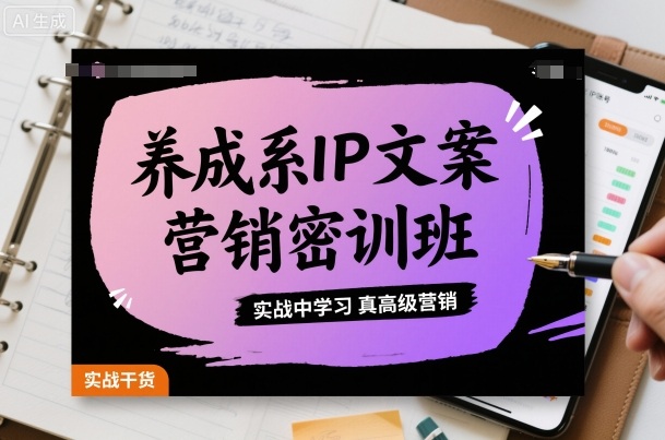 养成系IP文案营销密训班，实战中学习真高级营销-轻创星球网