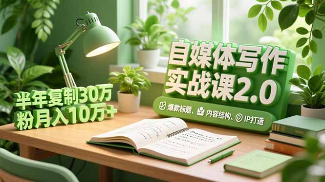 自媒体写作实战课2.0，爆款标题、内容结构、IP打造，半年复制30万粉月入10万+-轻创星球网