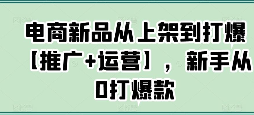 电商新品从上架到打爆【推广+运营】，新手从0打爆款-轻创星球网
