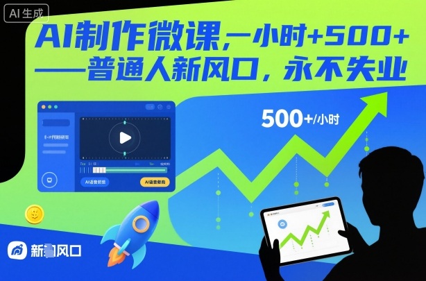 AI制作微课，一小时5张+，普通人新风口，永不失业-轻创星球网