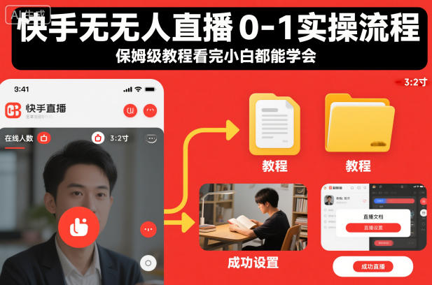快手无人直播0-1实操流程，保姆级教程看完小白都能学会-轻创星球网