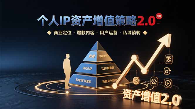 个人IP资产增值策略2.0 拆解商业定位/爆款内容/用户运营/私域销转四大模块-轻创星球网