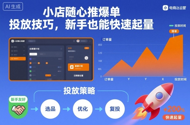小店随心推爆单投放技巧,新手也能快速起量-轻创星球网