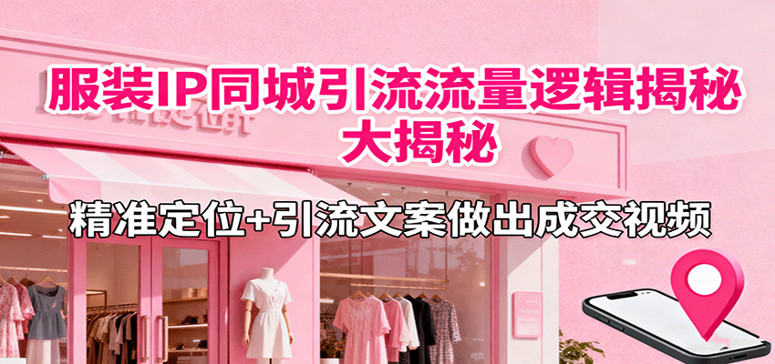 服装IP同城引流流量逻辑大揭秘，精准定位+引流文案做出成交视频-轻创星球网