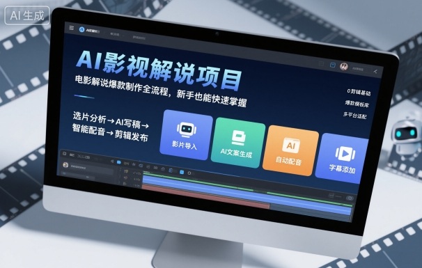 AI影视解说项目，电影解说爆款制作全流程，新手也能快速掌握-轻创星球网