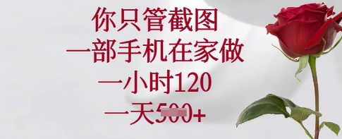 你只管截图，一部手机在家做，一小时120.一天5张【揭秘】-轻创星球网