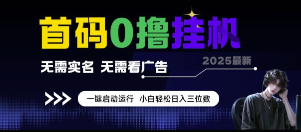 首码0撸挂G项目，无需实名无需看广告 一键启动运行，小白轻松日入三位数【揭秘】-轻创星球网
