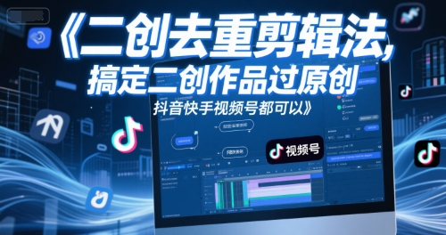短视频二创去重剪辑法，搞定二创作品过原创，抖音快手视频号都可以-轻创星球网