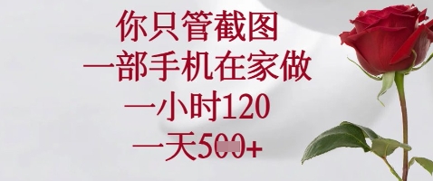 你只管截图，一部手机在家做，苹果安卓都可以，一小时120，一天5张+【揭秘】-轻创星球网
