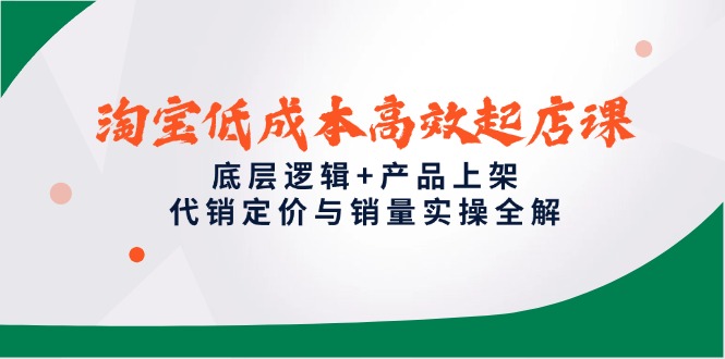 淘宝低成本高效起店课，底层逻辑+产品上架，代销定价与销量实操全解-轻创星球网