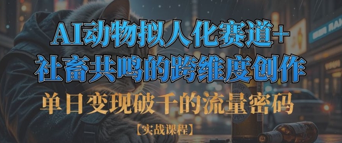 单日变现破千的流量密码，AI动物拟人化赛道+社畜共鸣的跨维度创作-轻创星球网