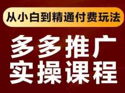 拼多多推广实操课程，从小白到精通付费玩法-轻创星球网