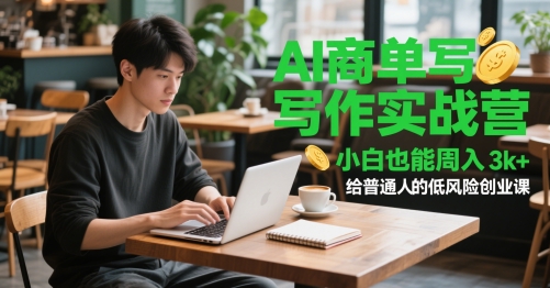 AI商单写作实战营，小白也能周入3k+，给普通人的低风险创业课-轻创星球网
