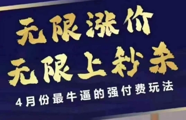 4月12号拼多多线上课,无限涨价,无限上秒杀,4月份最牛逼的强付费玩法-轻创星球网