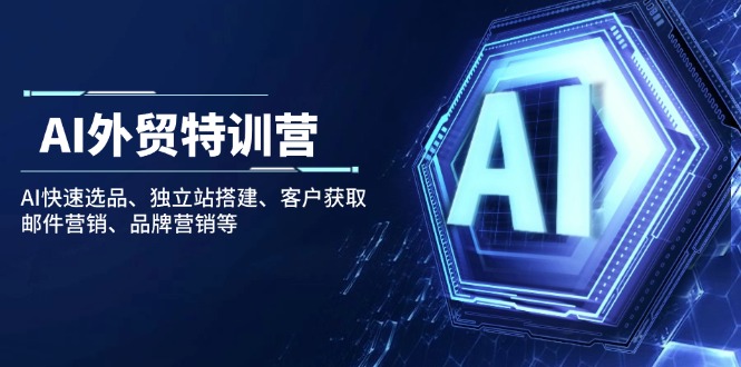 AI外贸特训营：AI快速选品、独立站搭建、客户获取、邮件营销、品牌营销等-轻创星球网