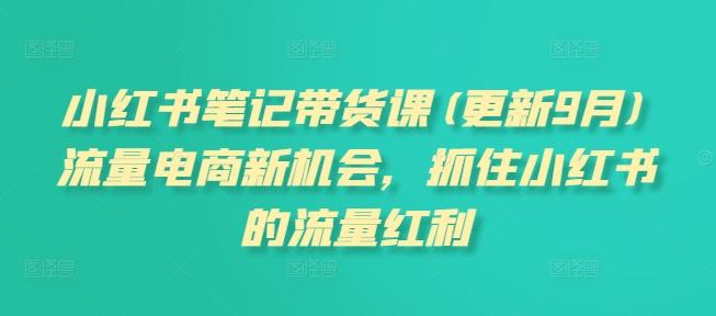 小红书笔记带货课(更新25年4月)流量电商新机会，抓住小红书的流量红利-轻创星球网