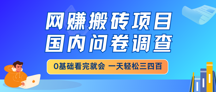 网赚搬砖项目，国内问卷调查，0基础看完就会 一天轻松三四百，靠谱副业...-轻创星球网