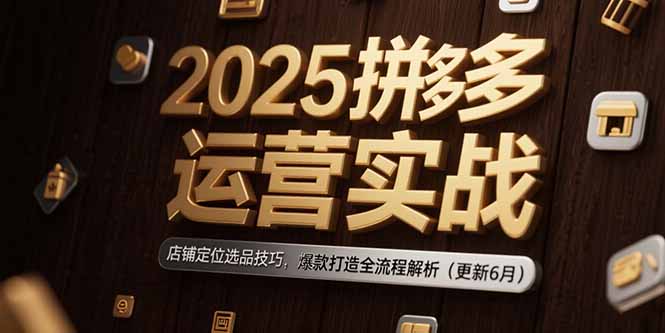 2025拼多多运营实战：店铺定位选品技巧，爆款打造全流程解析(更新6月-轻创星球网