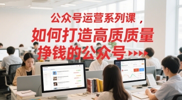 公众号运营系列课，如何打造高质量挣钱的公众号-轻创星球网