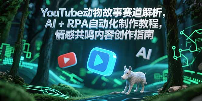 YouTube动物故事赛道解析，AI+RPA自动化制作教程，情感共鸣内容创作指南-轻创星球网