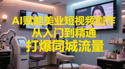 AI赋能美业短视频创作，从入门到精通，打爆同城流量，超级AI工具短视频实操落地-轻创星球网