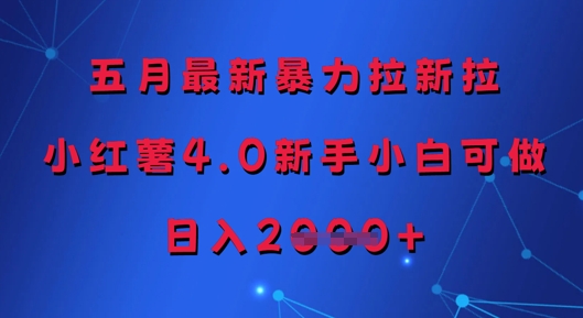 五月最新暴力拉新拉，小红薯4.0新手小白可做，日入多张-轻创星球网