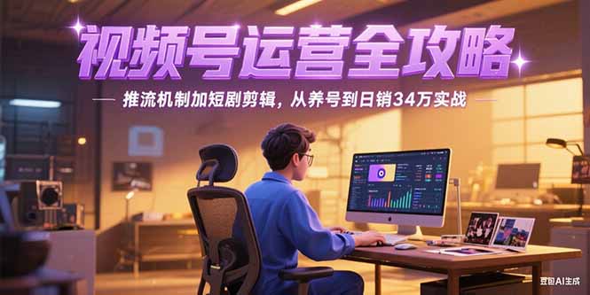 2025视频号运营全攻略，推流机制加短剧剪辑，从养号到日销34万实战-轻创星球网