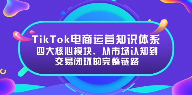 TikTok电商运营知识体系：四大核心模块，从市场认知到交易闭环的完整链路-轻创星球网