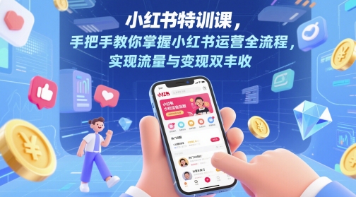 小红书特训课，手把手教你掌握小红书运营全流程，实现流量与变现双丰收-轻创星球网
