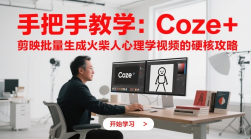 手把手教学：Coze + 剪映批量生成火柴人心理学视频的硬核攻略-轻创星球网