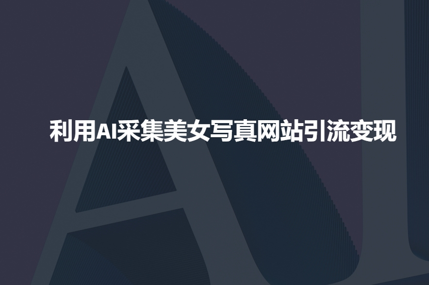 利用AI采集美女写真网站引流变现,引流嘎嘎的