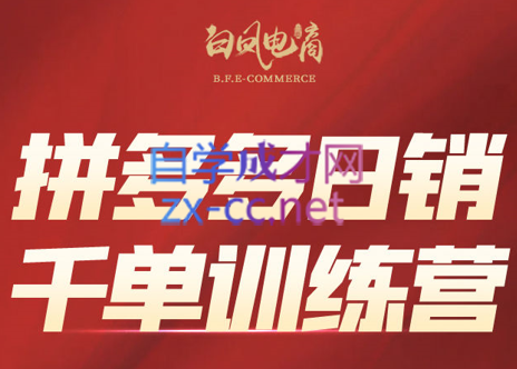 白凤电商·拼多多日销千单训练营(更新4月)-轻创星球网