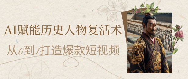 AI赋能历史人物复活术：从0到1打造爆款短视频，7天涨粉10W，小白也能月入过1W-轻创星球网