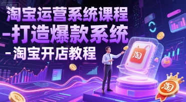 淘宝运营系统课程-打造爆款系统-淘宝开店教程-轻创星球网