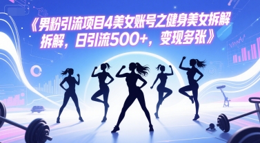 男粉引流项目4美女账号之健身美女拆解,日引流500+,变现多张-轻创星球网