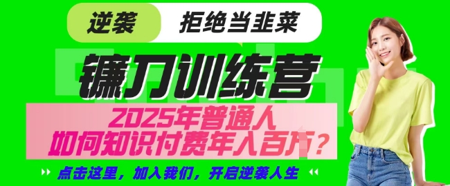 【网创项目终点站-镰刀训练营超级IP合伙人】25年普通人如何通过知识付费实现逆袭【揭秘】-轻创星球网